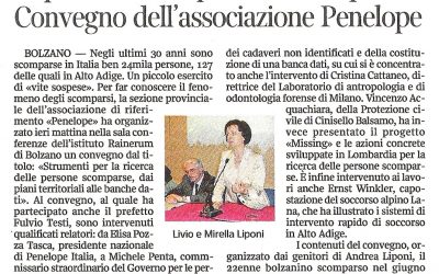 In provincia 127 persone scomparse Convegno dell’associazione Penelope