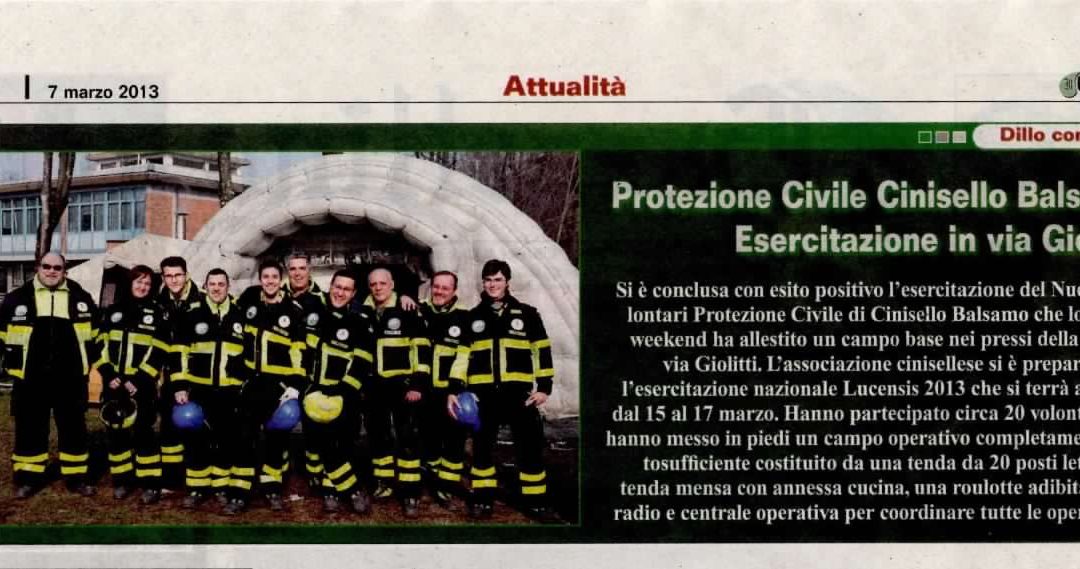 Esercitazione in via Giolitti